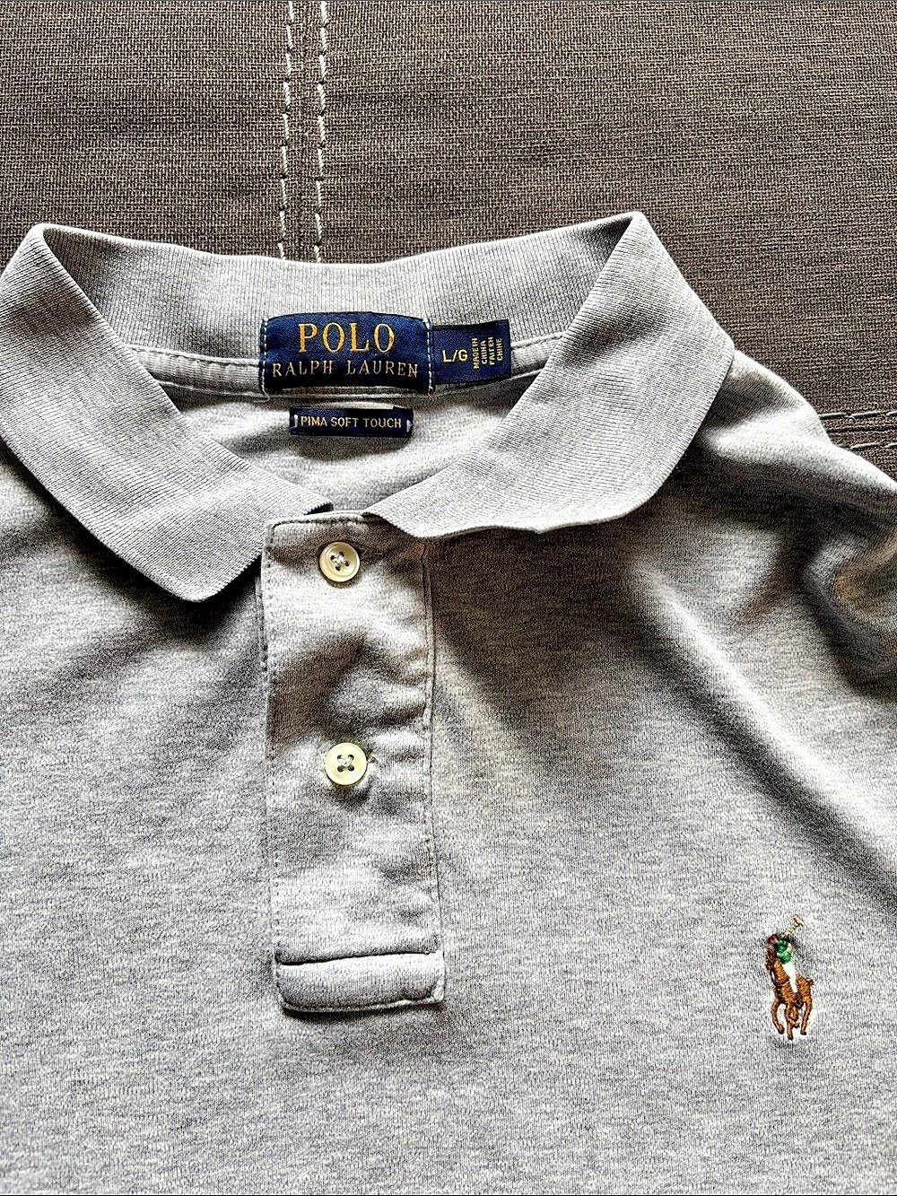 Polo Ralph Lauren Pima Soft Touch Polo Shirt Gray Large